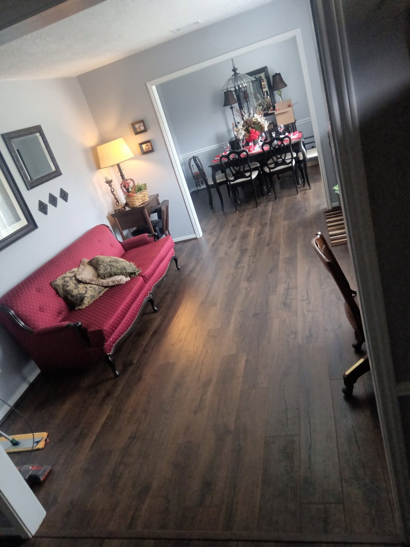 Completed living room flooring