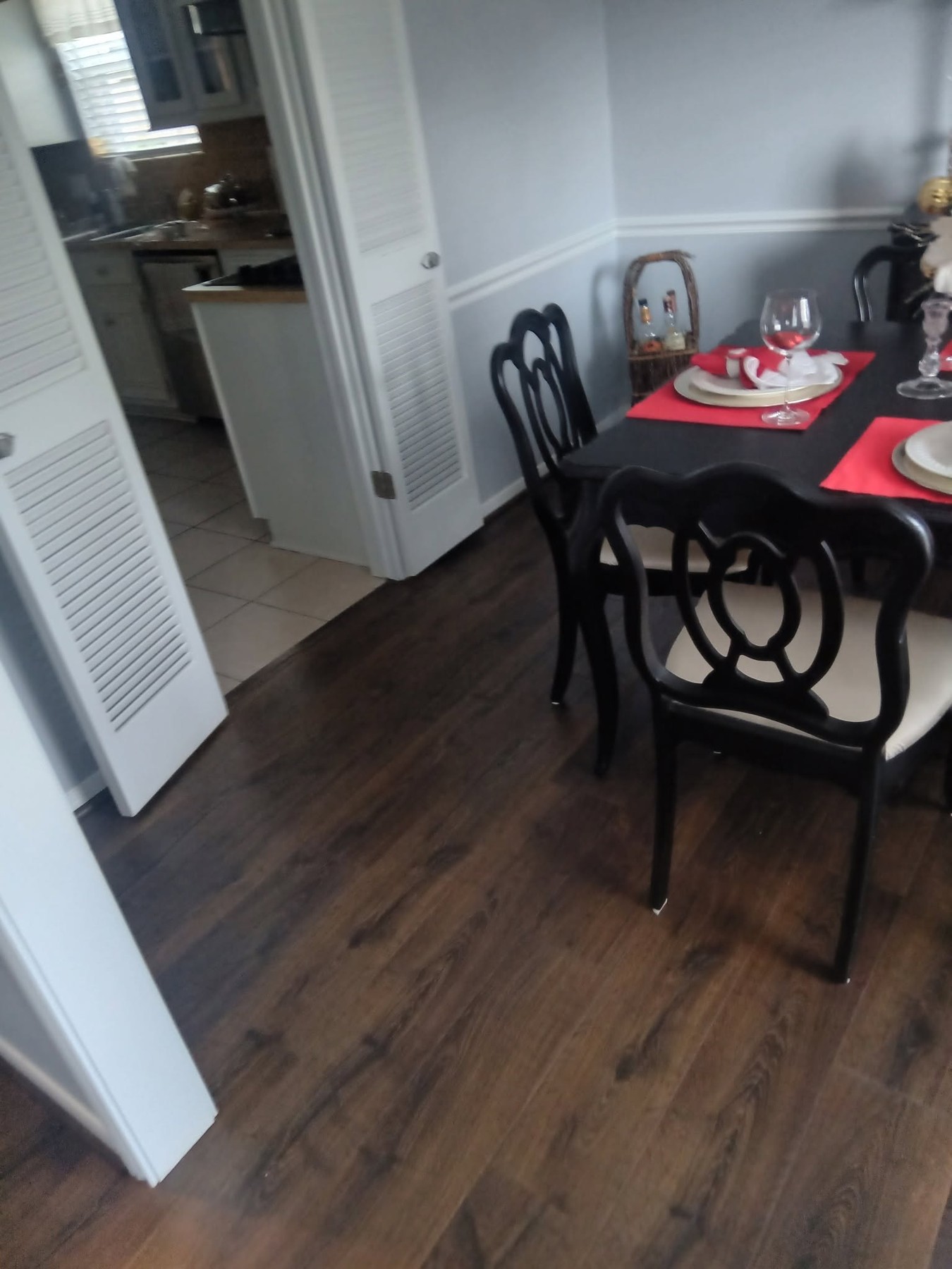 Finished dining area floor